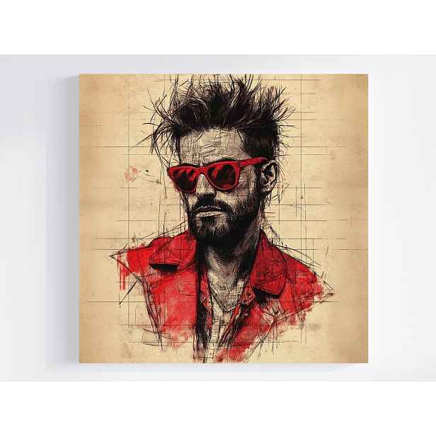 Obraz Na Plátně Canvas Grafika Portrét Model Muž Skica Sepia 50x50