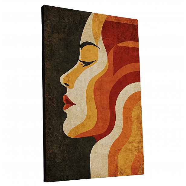 Obraz na plátně Retro Žena ve stylu 70. let do bytu, pokoje, obýváku 60x90