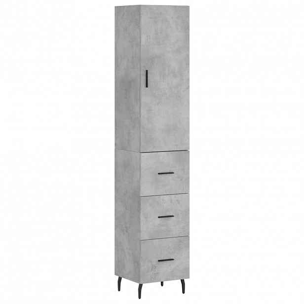 vidaXL Skříň highboard betonově šedá 34,5x34x180 cm kompozitní dřevo