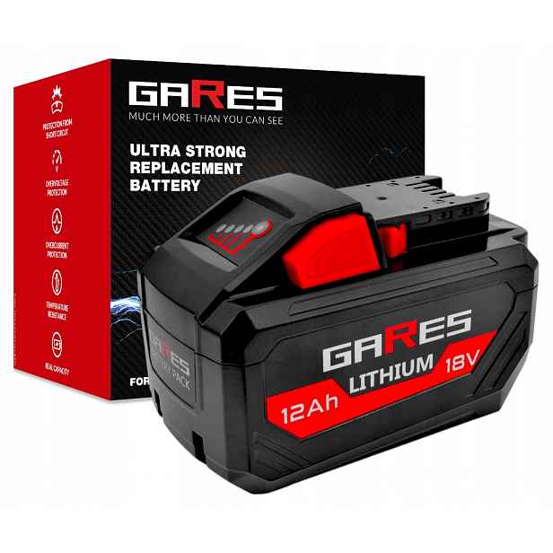 Akumulátor Gares pro Milwaukee M18 HB12 18V 12Ah