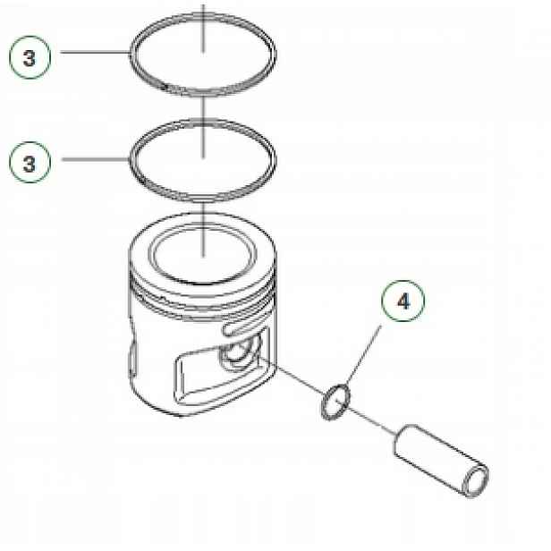Kompletní píst Husqvarna 545FX, 545FXT, 545RX, 545RXT 576282704