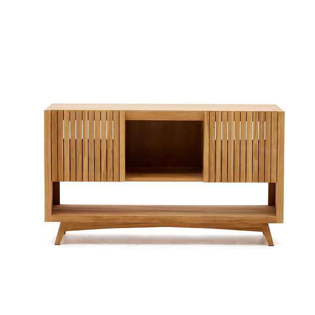 Nízká skříňka pod umyvadlo z teakového dřeva v přírodní barvě 140x80 cm Kuveni – Kave Home