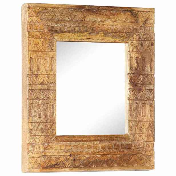 vidaXL Ručně vyřezávané zrcadlo 50 x 50 x 2,5 cm masivní mangovník