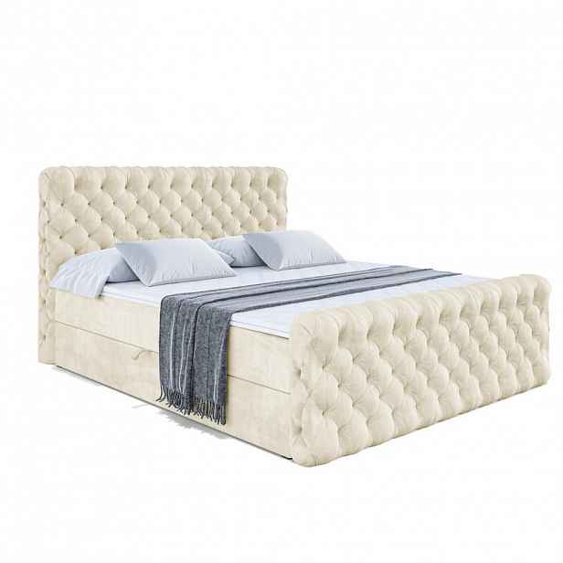 ALTDECOR AMERICKÁ postel BOXI8-Z – 160 × 200 cm – H3 – béžová