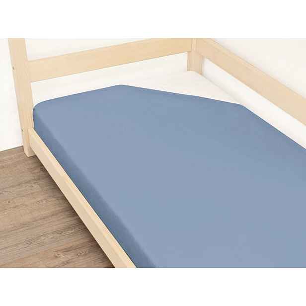 Benlemi Jednolůžkové prostěradlo JERSEY z bavlny Zvolte barvu: Modrá, Zvolte rozměr: 90 x 180 cm