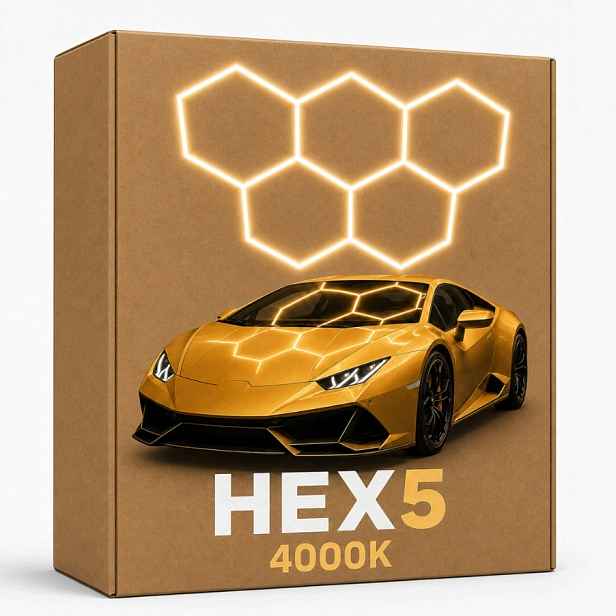 Černá stropní svítidlo Led 168W 4000K garáž servis Hexagon 5 dílen