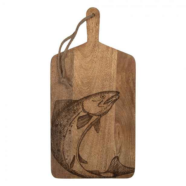 Dřevěné servírovací prkénko s rybou Board Wood Fish - 25*2*50 cm Clayre & Eef