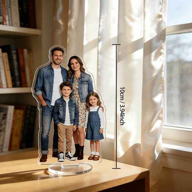 TEMU 2D plochý - [2D plochý] Personalizovaný akrylový 2D stojan s 10 cm / 3,94 palce, lze použít jako stolní dekorace, používá se také k narozeninám,