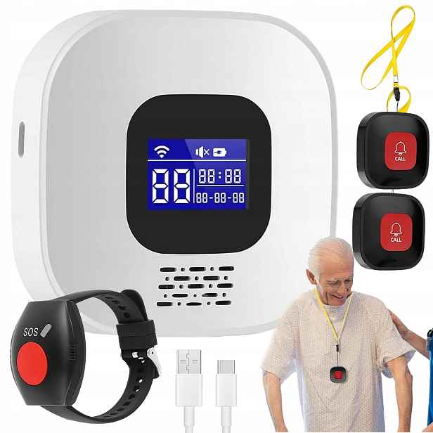 Sada Tlačítko přivolání pomoci pro seniory WiFi Náramek Sos Alarm