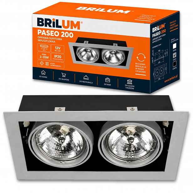 Stropní podomítkové svítidlo Led kostka G53 Pohyblivá lampa Šedá Paseo 200