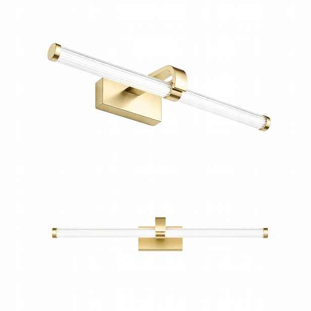 Toolight Lineární nástěnné svítidlo 40 cm Zlaté Led Neutrální Bílá 9W do koupelny