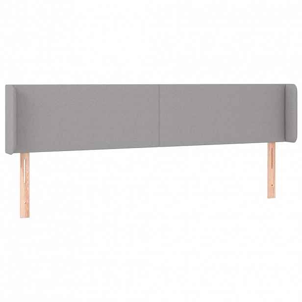 vidaXL Čelo postele typu ušák světle šedé 183x16x78/88 cm textil