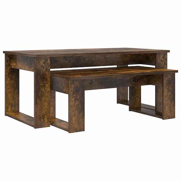 vidaXL Sada konferenčních stolků 2 ks Kouřový dub 100 x 50 x 42 cm