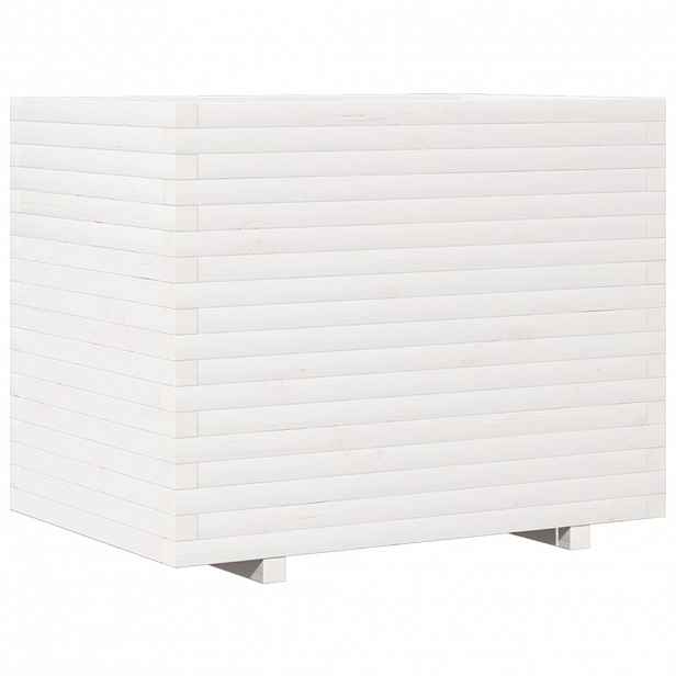 vidaXL Zahradní truhlík bílý 90 x 60 x 72,5 cm masivní borové dřevo