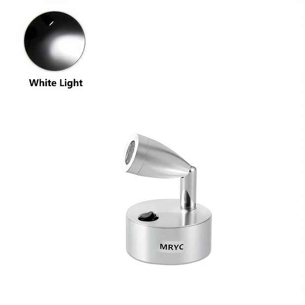 TEMU 1ks Stolní Reflektor, 3W LED Světlo, Napájený 3 Bateriemi AAA, Tlačítkový Spínač, Vhodný pro Pulty Šperků, Výstavní Skříně na Figurky a Ložnice,