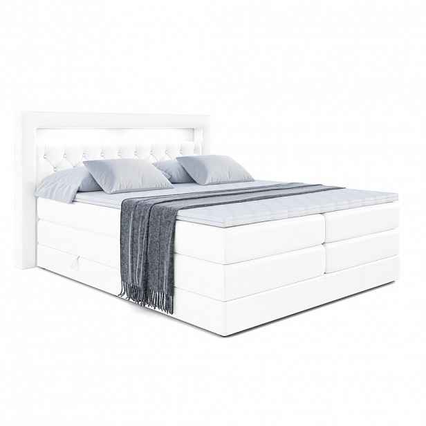 ALTDECOR POSTEL boxspring NOEL GOLD KING – 160x200 – H3/H4 – vysoce lesklá bílá