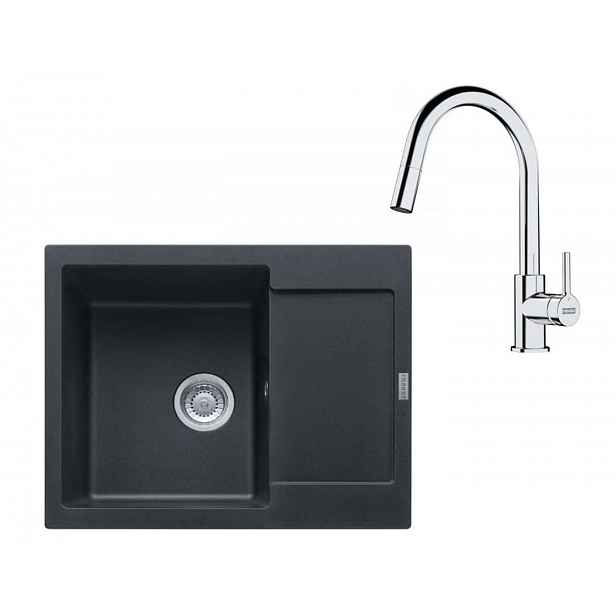 Franke - Kuchyňský set G256O, fragranitový dřez MRG 611-62 a baterie FS 3229.031, onyx/chrom 114.0700.712