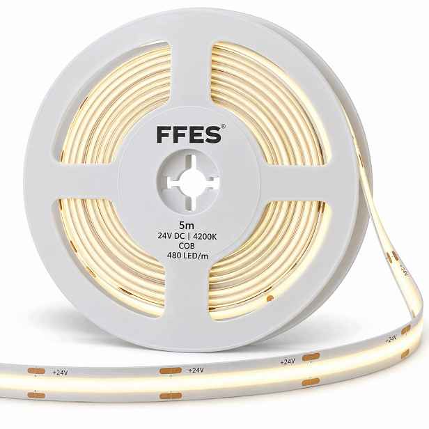 Pásek Ffes Led osvětlení Cob 4200K 24V 480/m 5 m Natural White