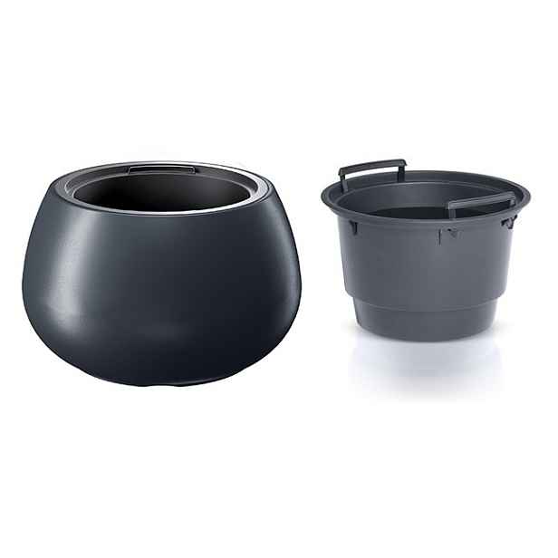 Prosperplast Plastový květináč s vložkou HEOS antracit, varianta 43,6 cm