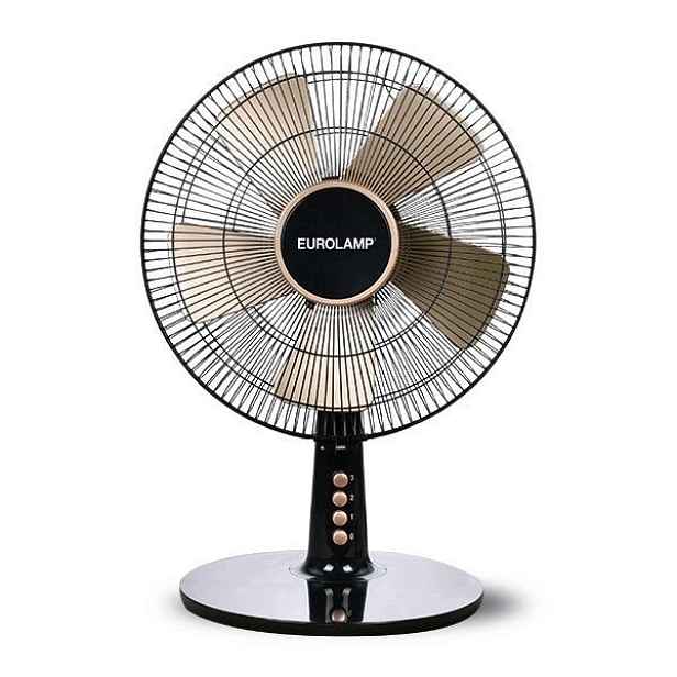Stolní ventilátor černo-zlatý 35 cm 40 W – styl, výkon a tichý provoz