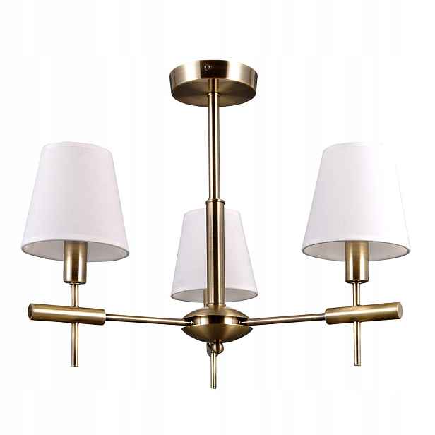 Stropní Svítidlo Italux Balter Led 3xE14 Bílá/Zlatá Stylizované Italux