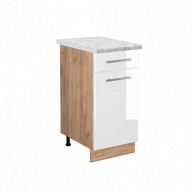 Vicco SPODNÍ SKŘÍŇKA KUCHYŇSKÉ LINKY Fame-Line Bílá vysoký lesk 40 cm , PD Mramor