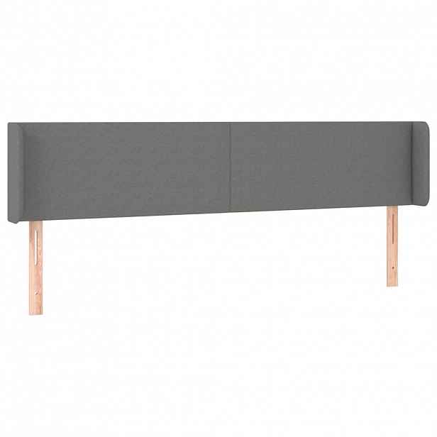 vidaXL Čelo postele typu ušák tmavě šedé 183x16x78/88 cm textil