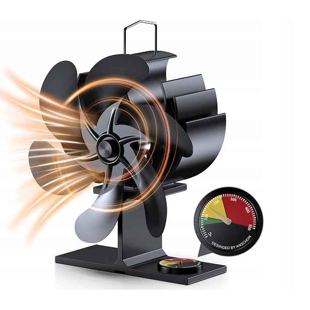 Zgrmbo Krbový ventilátor 6 lopatek napájený teplem krbu