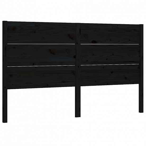 vidaXL Čelo postele černé 126 x 4 x 100 cm masivní borovice