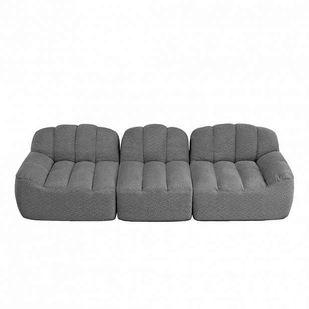 Urban Meuble 3MÍSTNÁ POHOVKA z granulovaného fleecu, bezrámový lounge design bez montáže