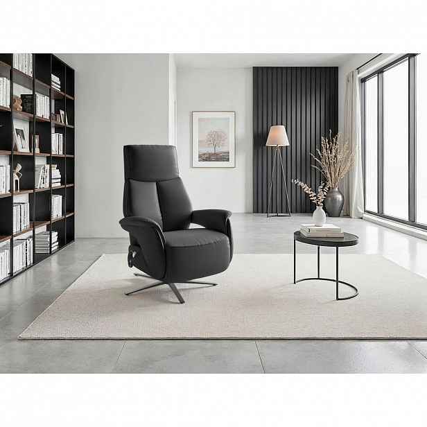 Sit & More RELAXAČNÍ KŘESLO, kůže, černá