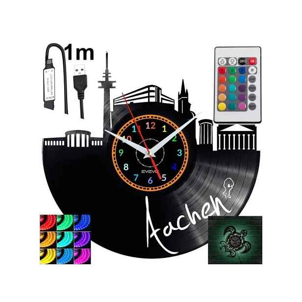 Aachen Dárek Originální dekorace do domu Hodiny z vinylové desky