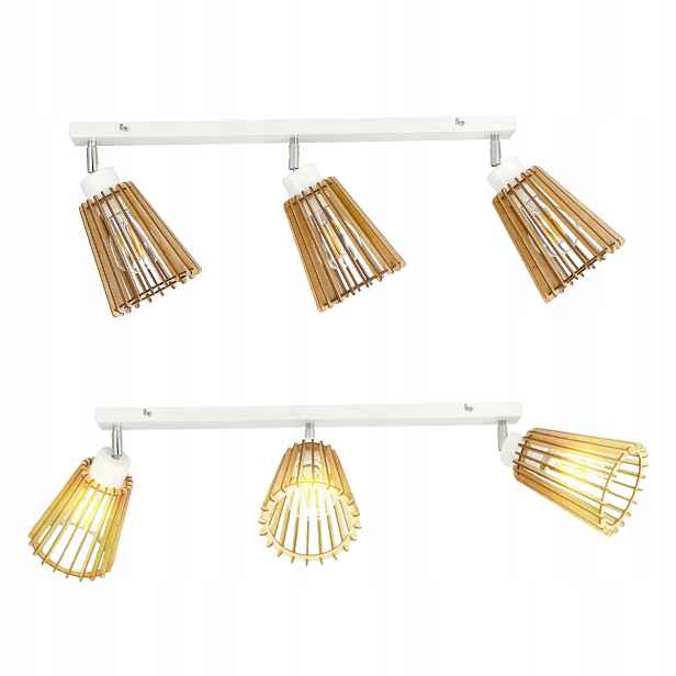 Dřevěná Závěsná Stropní Lampa Stropní Svítidlo Pohyblivý Lustr Eko Loft E27