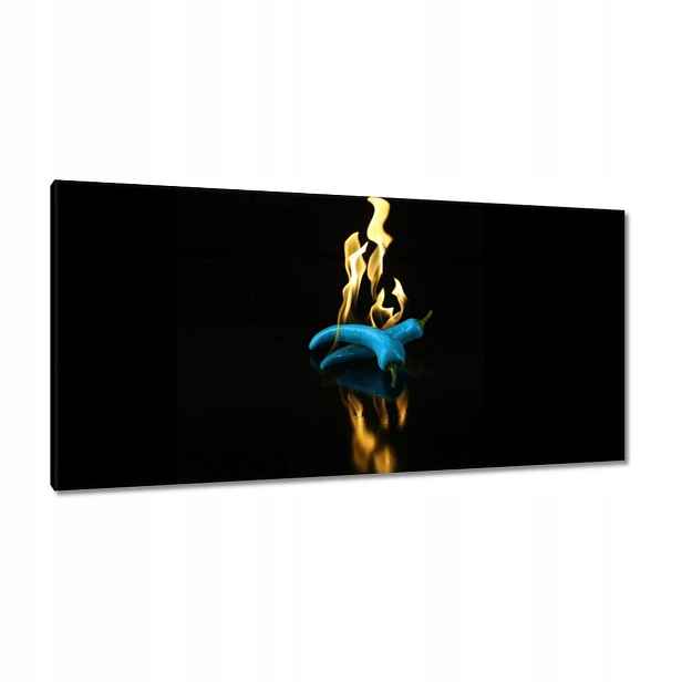 Obrazy 115x55 Modrá paprika v ohni
