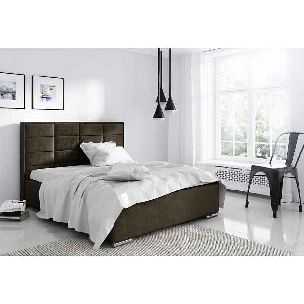 Manželská postel 200x200 CAFFARA - tmavě hnědá