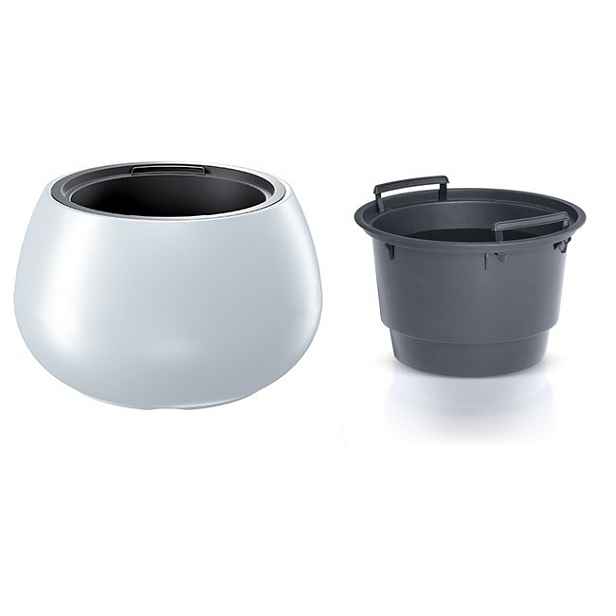 Prosperplast Plastový květináč s vložkou HEOS bílý, varianta 43,6 cm