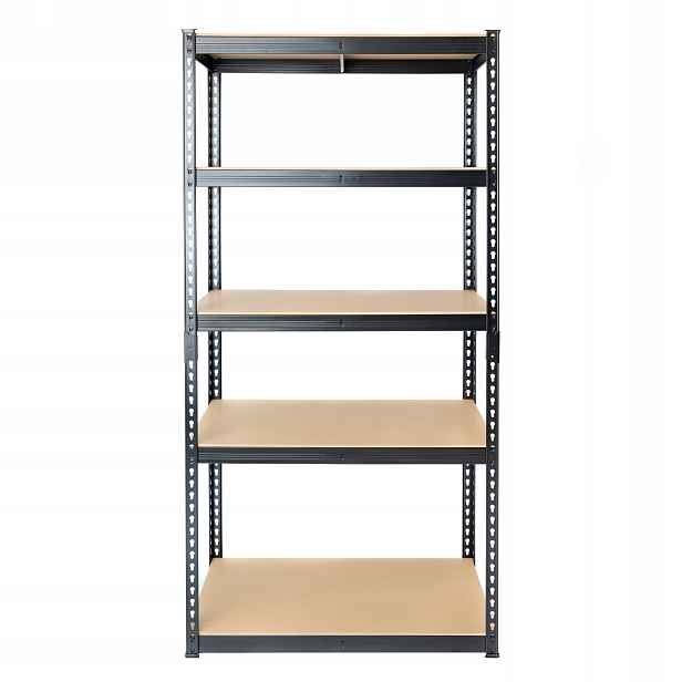 Silný kovový skladový regál černý loft 180x90x40 5x280 kg Vysoká Kvalita