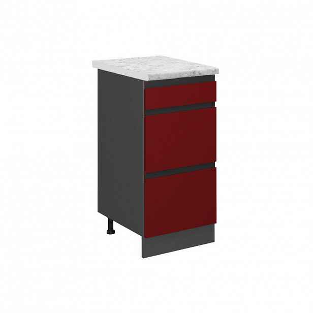 Vicco SPODNÍ SKŘÍŇKA KUCHYŇSKÉ LINKY R-Line Červená 40 cm PD Mramor