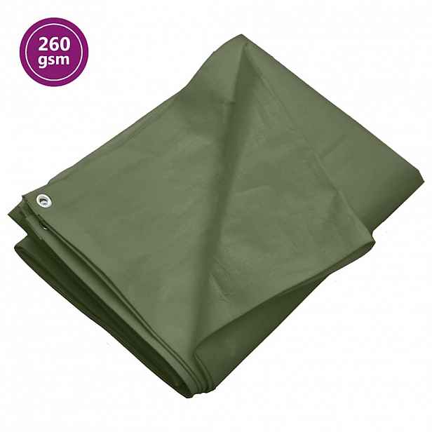 vidaXL Plachta 260 g/m² 4 x 4 m zelená HDPE