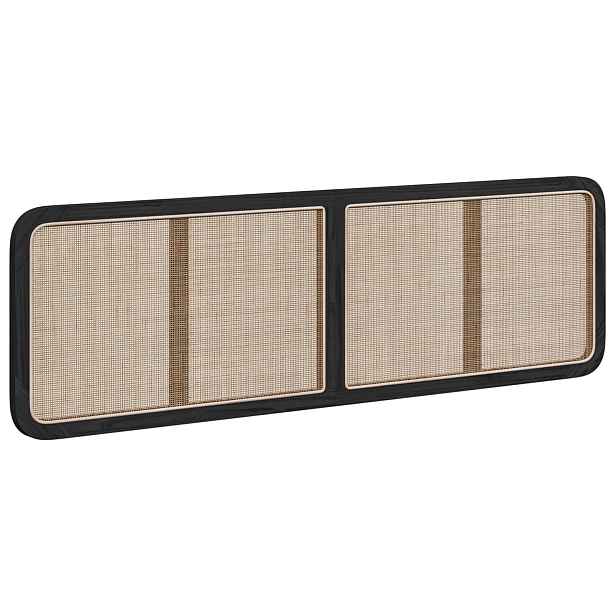 vidaXL Čelo postele s čelo Černá 180 x 55 x 3 cm Ratan