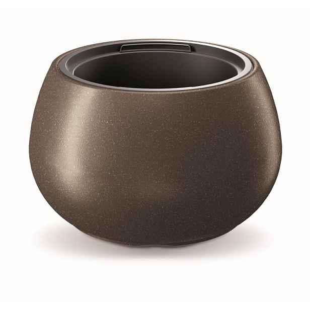 Prosperplast Plastový květináč s vložkou HEOS kávový, varianta 43,6 cm