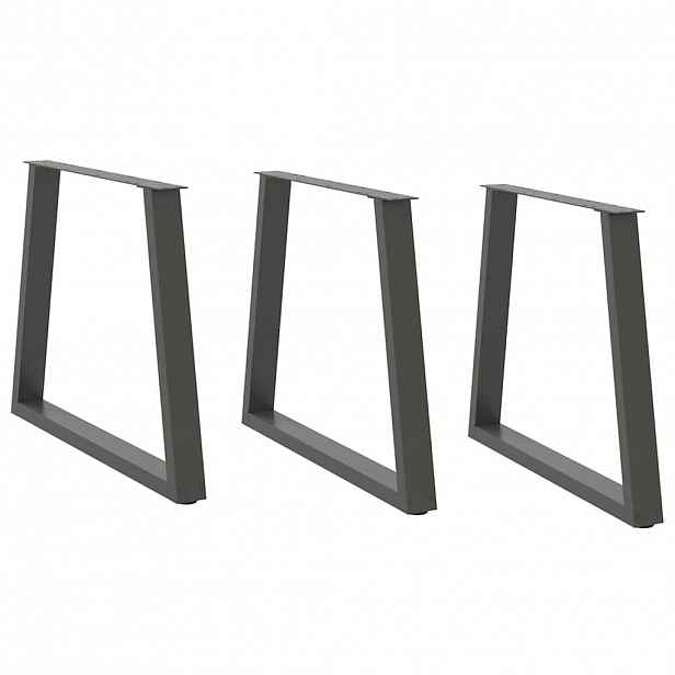 vidaXL Nohy k jídelnímu stolu ve tvaru V, 3 ks, antracitové, 70 x (72-73,3) cm, ocel