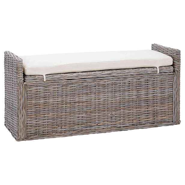 vidaXL Úložná lavice GENDT Šedá 110 x 40 x 50 cm Ratan
