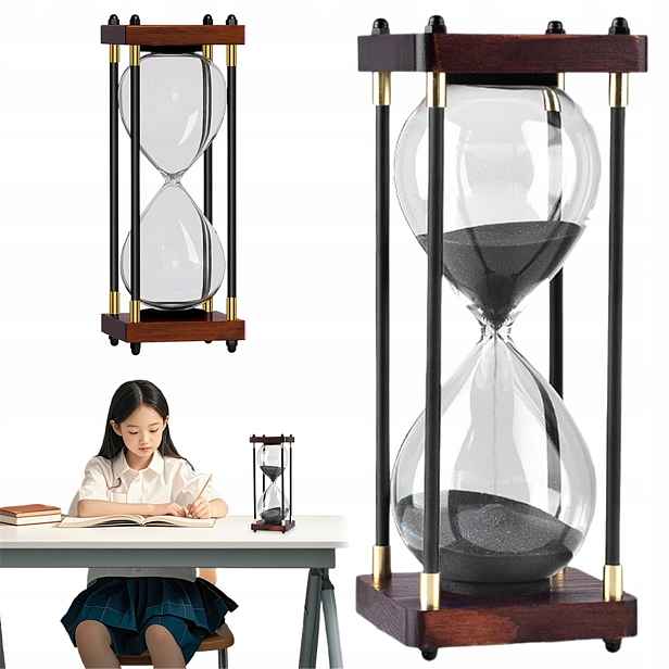 Dřevěná Přesýpací Hodiny 30 Minut, Dekorace Do Obývacího Pokoje, Hnědá