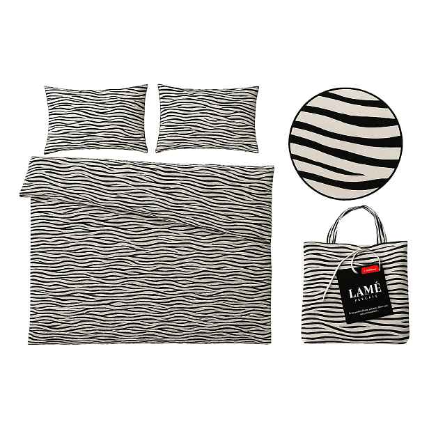Povlečení 200X220 Z Perkálu Zebra Safari Elegantní Lemování