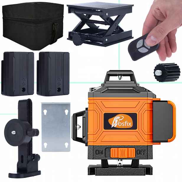 Set Rosfix Křížový Laser Laserová Vodováha 360 16 Řádků 2xAKU Taška Hq