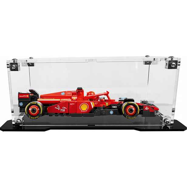 Vitrína s černou základnou pro stavebnici Lego 77242 Formule F1 Ferrari SF-24