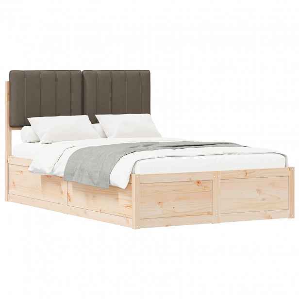 vidaXL Rám postele s čalouněným čelem s čelo Taupe 120 x 200 cm