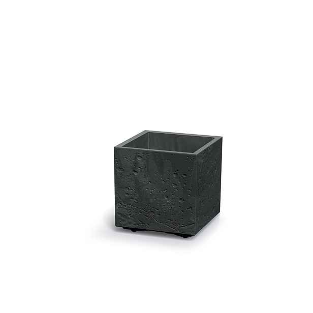 Prosperplast Plastový květináč SIERRAS SQUARE BETON EFFECT černý, varianta 28,8 cm