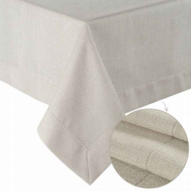 Ubrus Lana 140x220 cm Béžový hladký lesklý elegantní boho velký na stůl